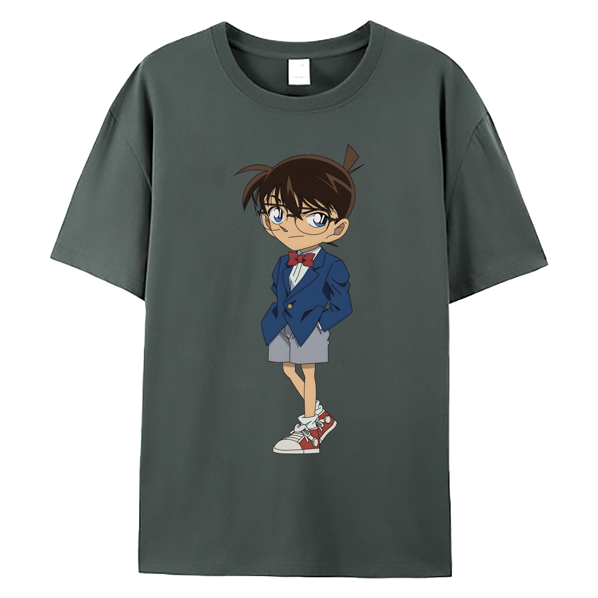 （画像用） 名探偵コナン 江戸川 コナン Detective Conan Conan Edogawa 綿100％ メンズ半袖Tシャツ｜肌触りやわらか＆通気性